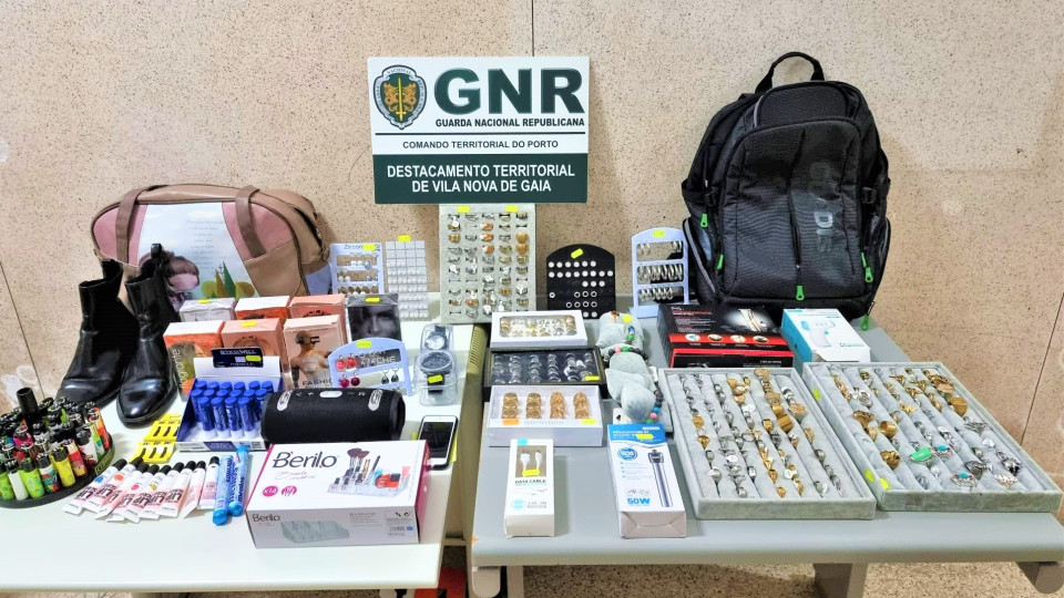 GNR recupera artigos de mais de 6 mil euros após assalto em Gaia