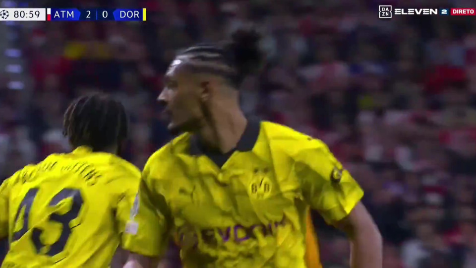 Haller scored his first goal for Dortmund in the Champions League with this goal