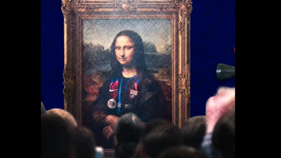 Paris SG 'plays' with Mona Lisa 'dressed' in Barcelona. Here is the result