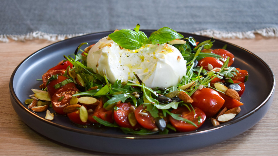 A burrata salad never disappoints. See how simple it is
