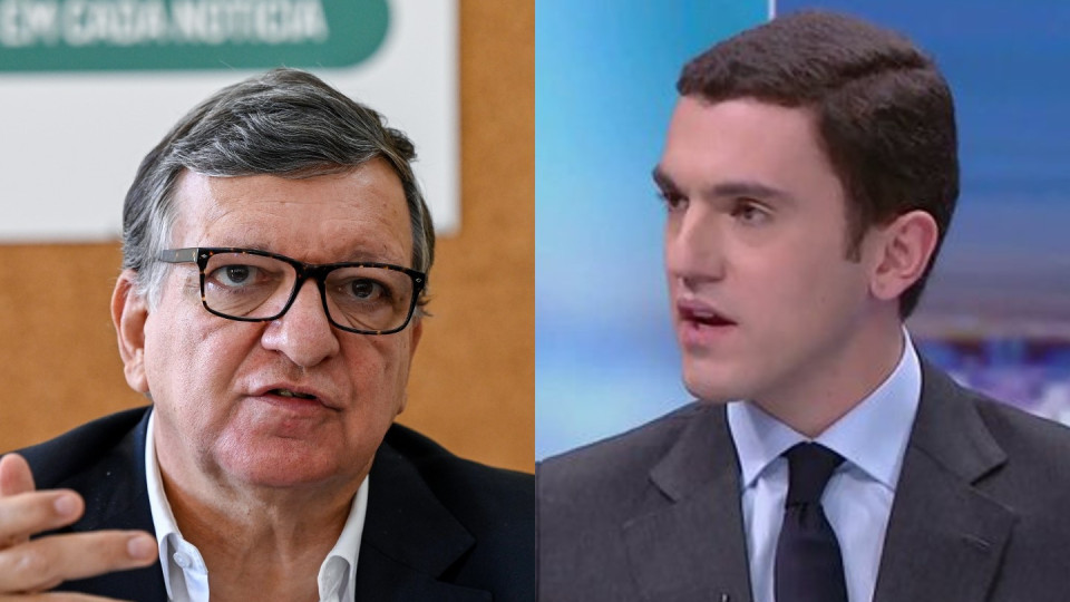 Durão Barroso and Sebastião Bugalho together at a conference on Sunday