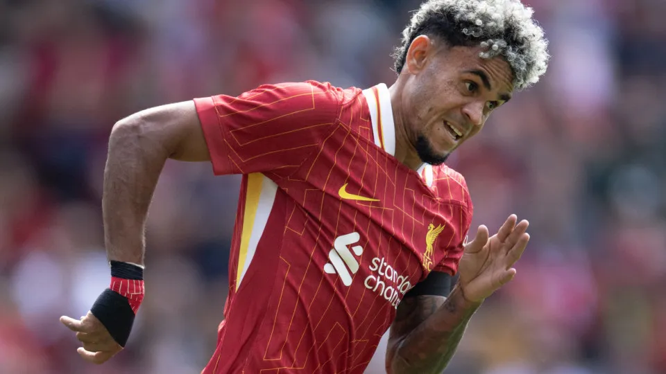 LIVERPOOL, ENGLAND - AUGUST 11: Luis Diaz of Liverpool during the pre-season friendly between Liverpool and Sevilla FC at Anfield on August 11, 2024 in Liverpool, England. (Photo by Visionhaus/Getty Images)