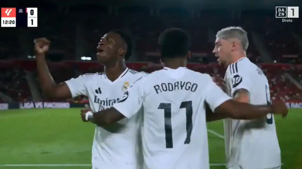 O belo golo de Rodrygo que abriu a contagem do Real Madrid na La Liga