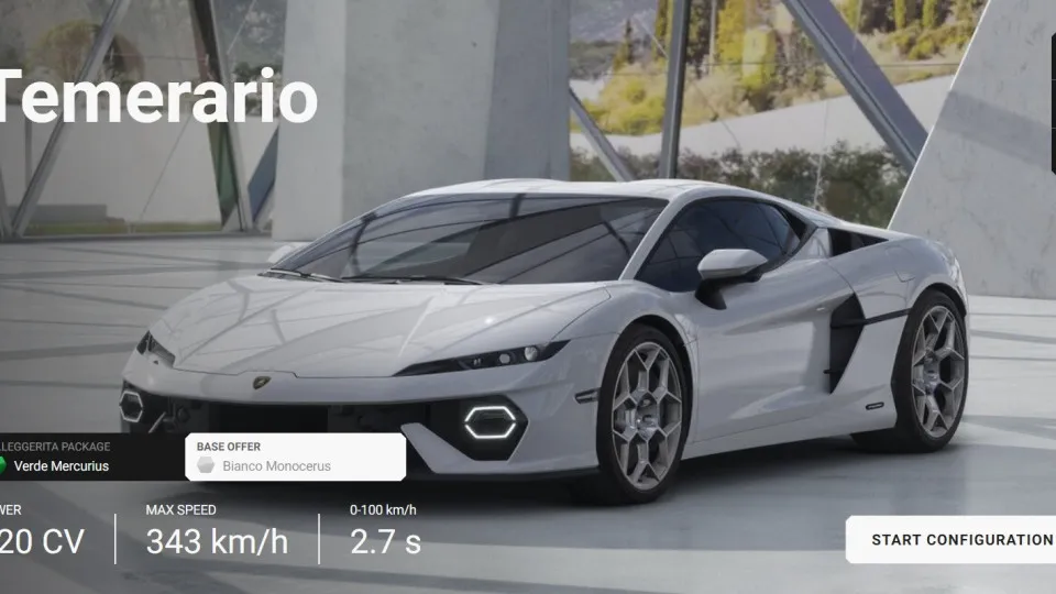 Já pode configurar o novo Lamborghini. Até os tapetes pode escolher