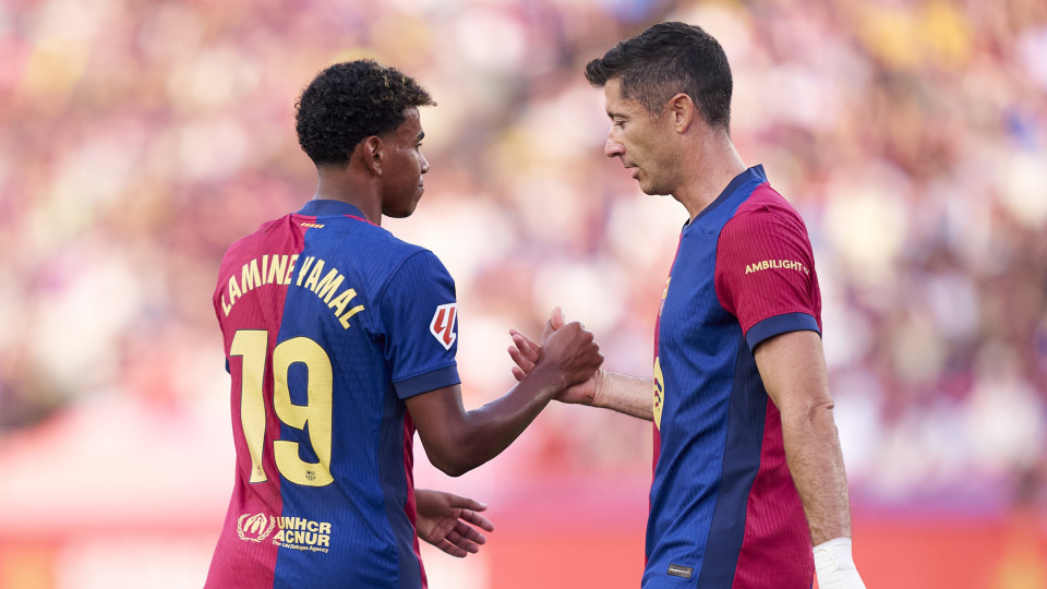 Lamine Yamal e Lewandowski garantem vitória suada ao Barcelona