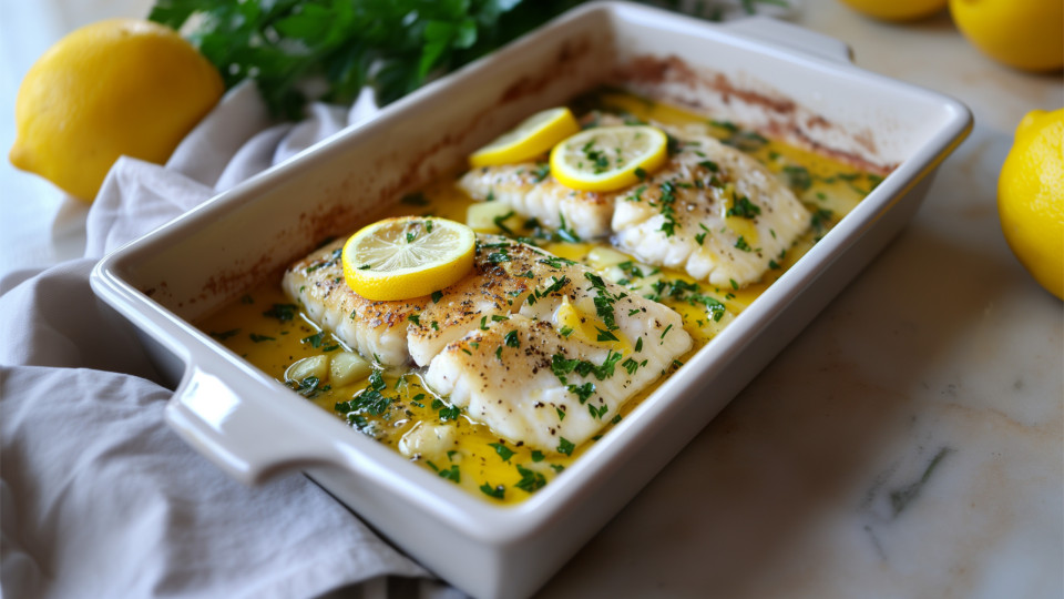 Esta receita de bacalhau assado com limão é sucesso garantido