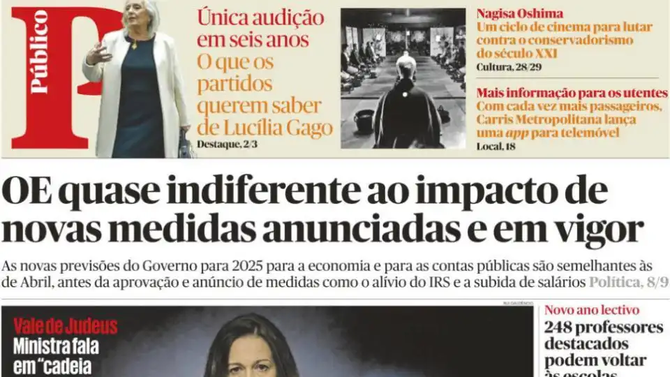 Hoje é notícia: OE quase indiferente; Presos fugiram após troca de guarda