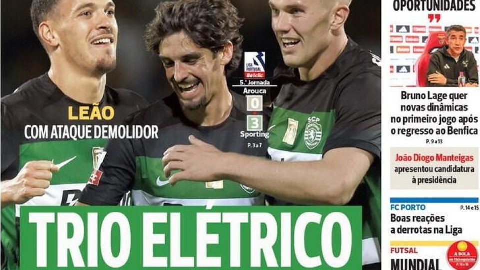 Por cá: "Trio maravilha" vale mais três pontos ao Sporting