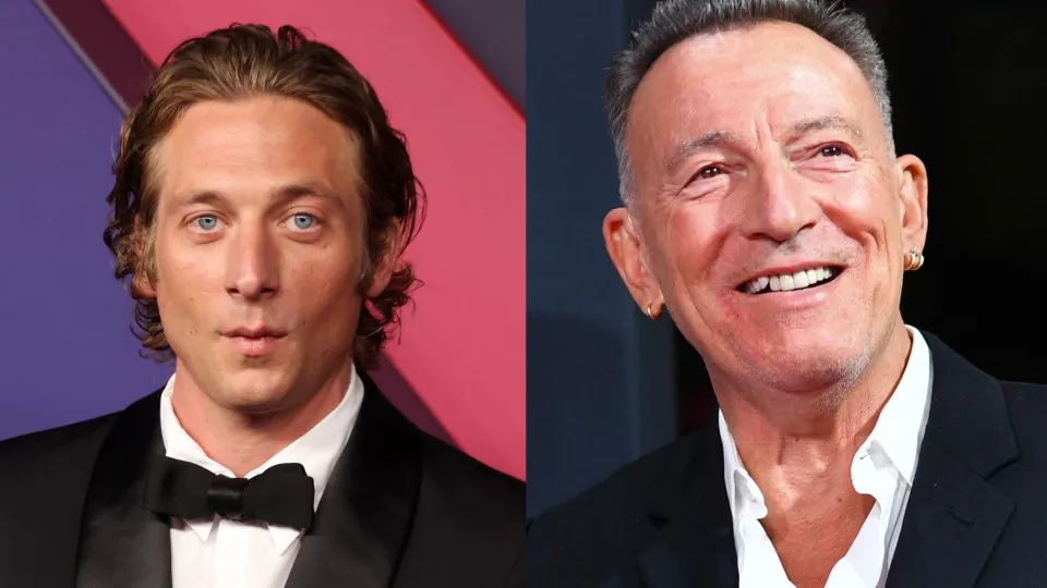 Bruce Springsteen abraça Jeremy Allen White nas rodagens da sua 'biopic'