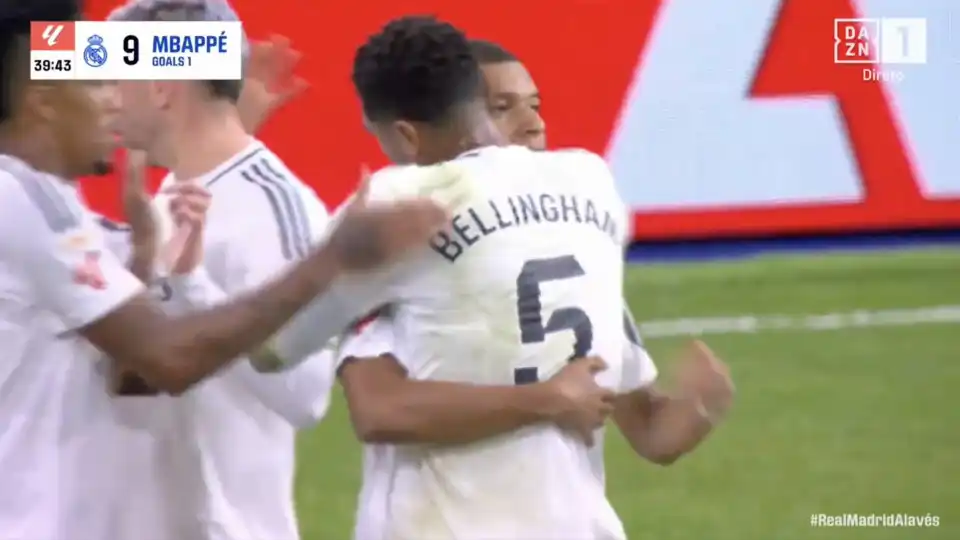 Sociedade Mbappé-Bellingham deu origem a golo inspirado do Real Madrid