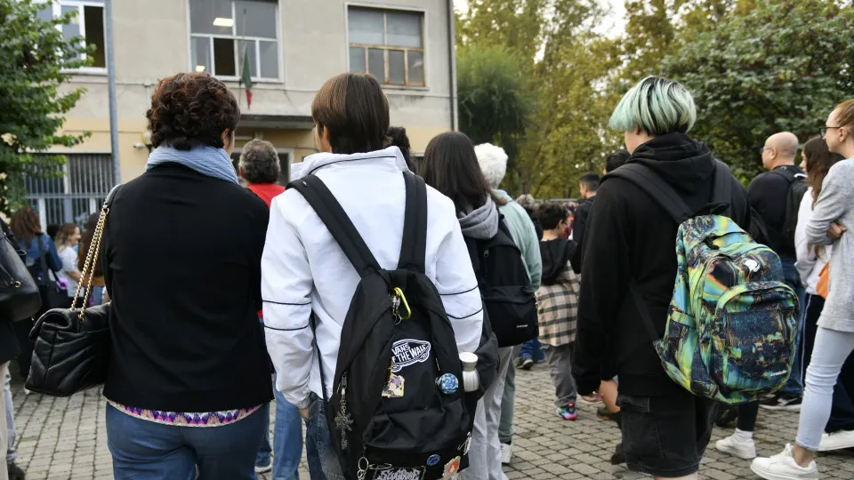 Itália, estudantes, escola, alunos,