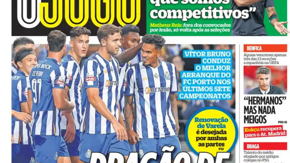 Por cá: Dalot 'abre o livro' com FC Porto e Sporting de olhos na Europa