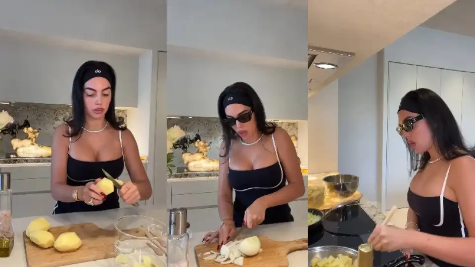 Vídeo. Georgina Rodríguez e a sua receita de tortilha de batata