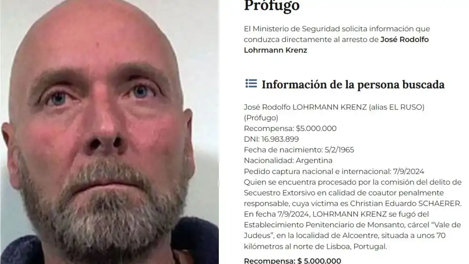 Argentina oferece 5 mil euros a quem encontrar foragido de Vale de Judeus