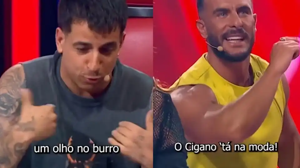 "Um olho no burro outro no cigano". Fernando Daniel brinca com Nininho