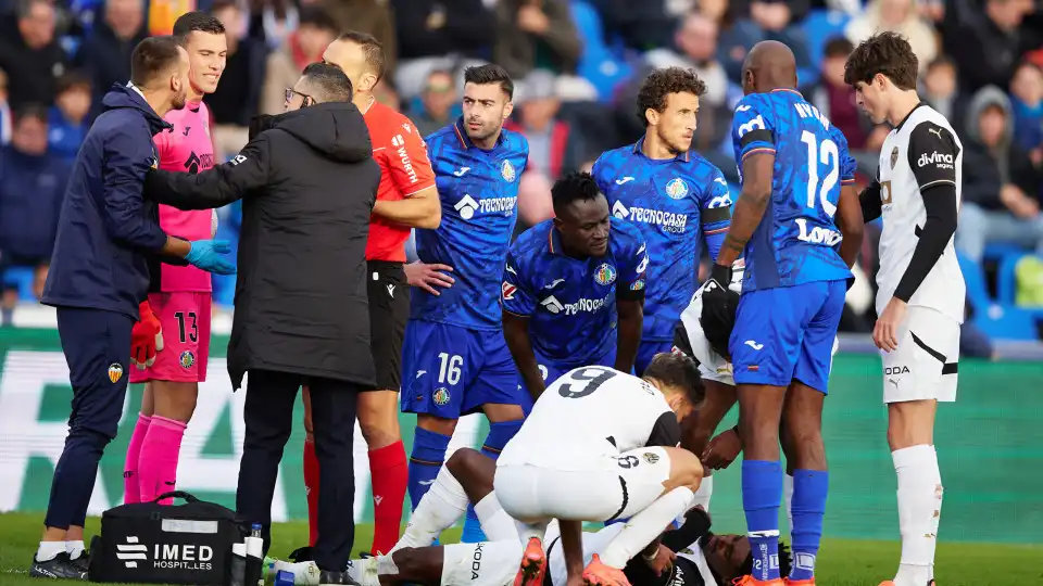 Ex-Sporting deixou Getafe-Valencia de maca e imagens geram preocupação