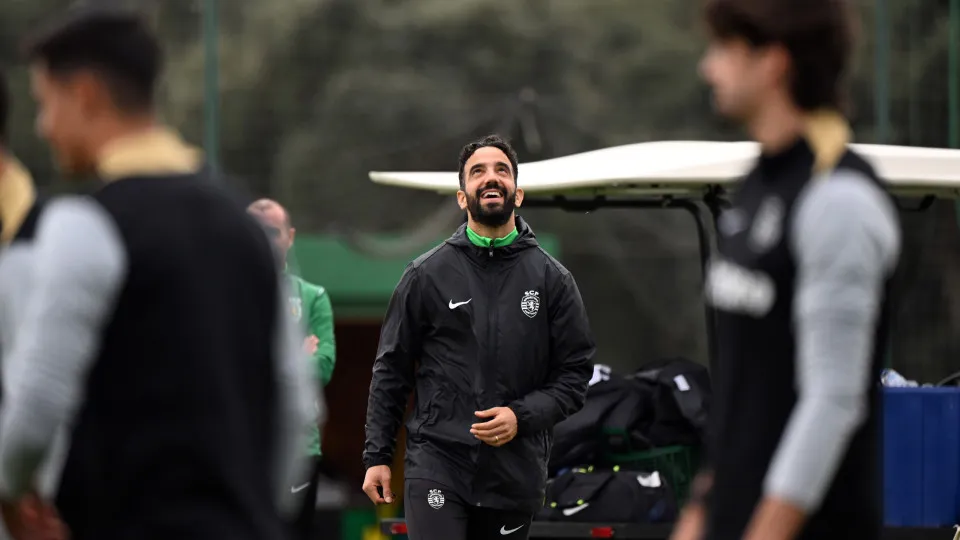 As imagens do último treino do Sporting antes do embate com o City