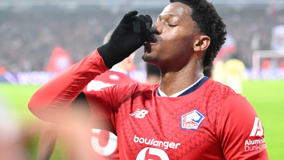 LILLE - Jonathan David of Lille OSC celebrates his goal during the UEFA Champions League match between Lille OSC and Juventus FC at the Pierre-Mauroy stadium on Nov. 5, 2024 in Lille, . ANP | Hollandse Hoogte | Gerrit van Keulen (Photo by ANP via Ge