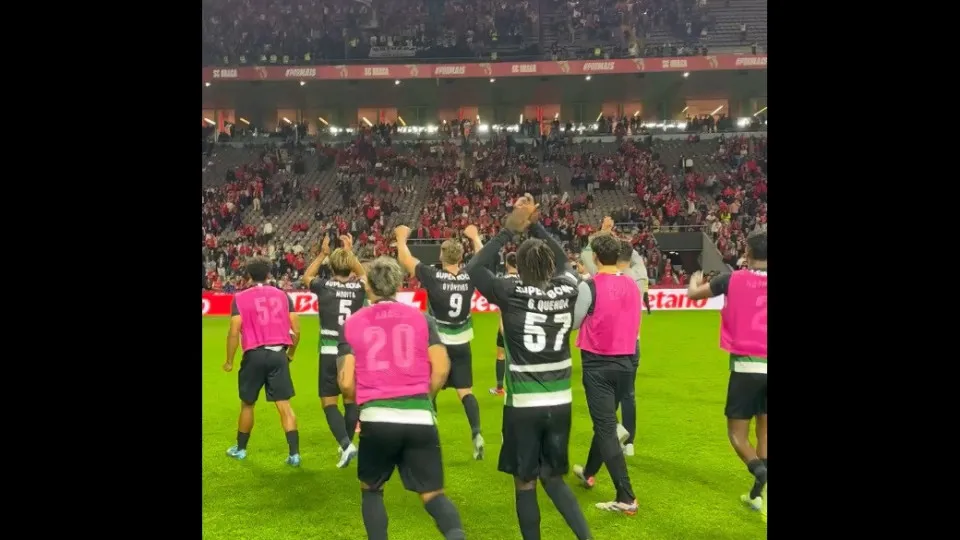 Sporting alcançou remontada épica em Braga e esta foi a euforia na festa