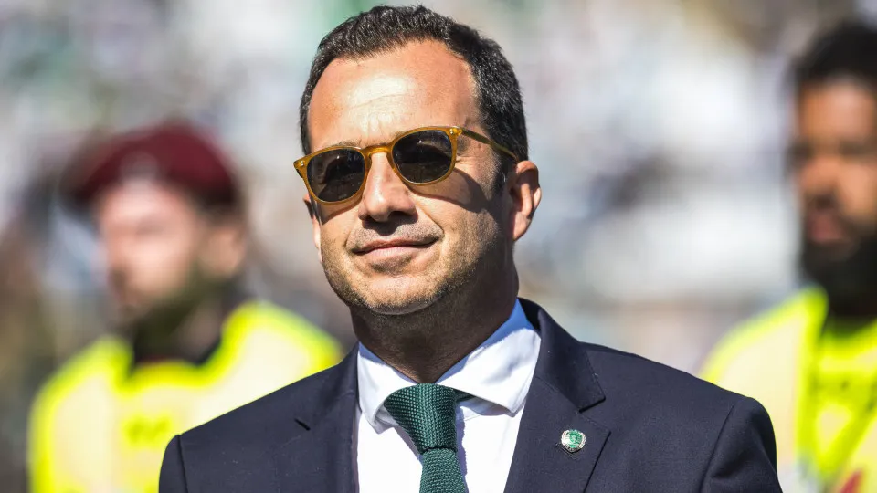 OEIRAS, PORTUGAL - 2024/05/26: President of Sporting CP, Frederico Varandas seen before the start of the match between FC Porto and Sporting CP for the Portuguese Cup Final at Estadio Nacional do Jamor. (Final score: FC Porto 2 - 1 Sporting CP). (Photo by