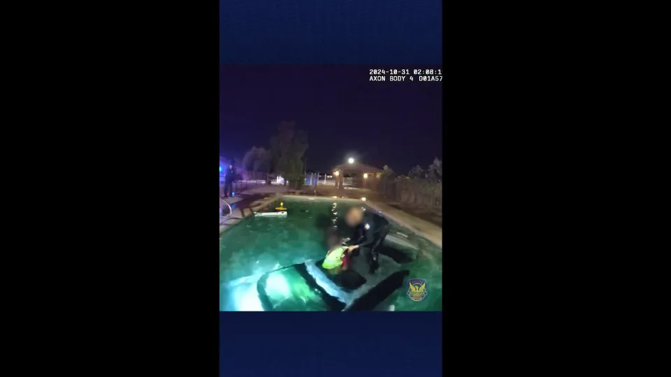 Homem acelera com "demasiada força" e cai em piscina. Há vídeo do resgate