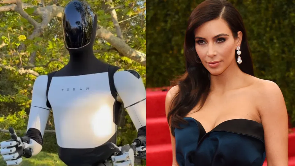 Kim Kardashian mostra novo robô da Tesla. "O meu novo amigo"