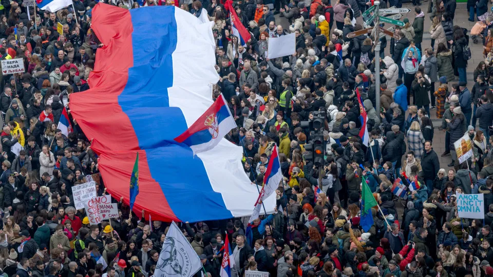 Protesto na Sérvia