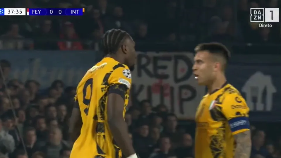 Thuram abriu o marcador no Feyenoord-Inter, mas meio golo foi de Barella