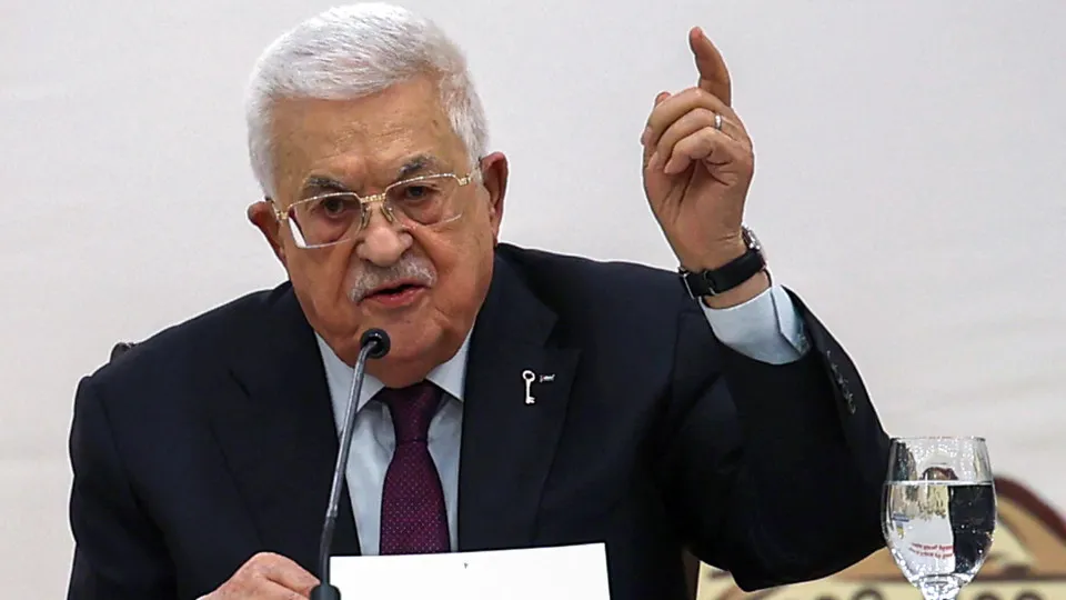  Presidente palestiniano, Mahmud Abbas, 