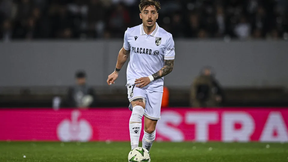 GUIMARAES, PORTUGAL - MARCH 13: João Mendes of Vitoria SC in action during the UEFA Conference League 2024/25 Round of 16 Second Leg match between Vitoria SC and Real Betis Balompie at Estadio D. Afonso Henriques on March 13, 2025 in Guimaraes, Portugal. 