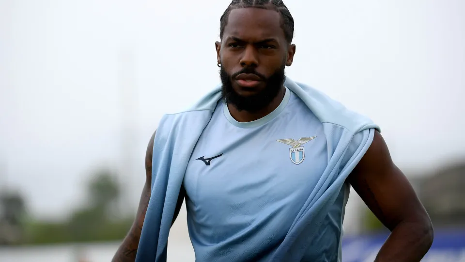 ROME, ITALY - APRIL 16: Nuno Tavares of SS Lazio during a training session ahead of their UEFA Europa League 2024/25 quarter final second leg match between SS Lazio and Bodo Glimt on April 16, 2025 in Rome, Italy. (Photo by Marco Rosi - SS Lazio/Getty Ima