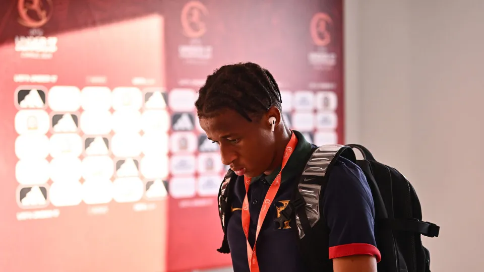 LIMASSOL, CYPRUS - June 05: Cardoso Varela of Portugal arrive before the UEFA European Under-17 Championship 2023/2024 Final match between Italy and Portugal at Limassol Stadium on June 05, 2024 in Limassol, Cyprus. (Photo by Piaras Ó Mídheach - Sportsfil