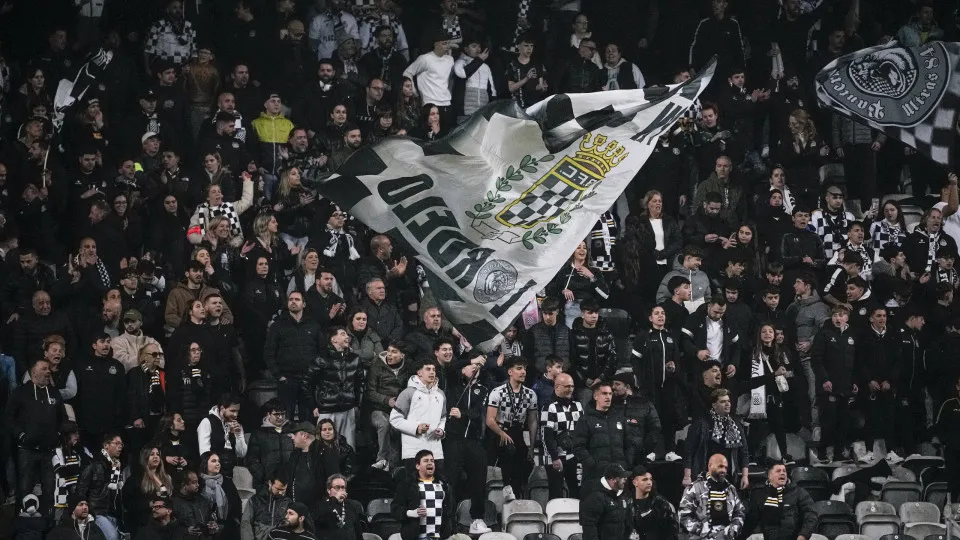 PORTO, PORTUGAL - MARCH 9: Boavista supporters having fun during the Liga Portugal Betclic match between Boavista FC and Vitoria SC at Estádio do Bessa Sec. XXI on March 9, 2025 in Porto, Portugal. (Photo by Pedro Loureiro/Eurasia Sport Images/Getty Image