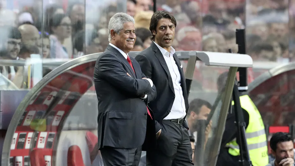 LISBON, PORTUGAL - 2019/07/10: Luis Filipe Vieira (L), President of SL Benfica and Rui Costa (R), Sports Director of SL Benfica during the Pre-Season football match 2019/2020 between SL Benfica vs Royal Sporting Club Anderlecht.
(Final score: SL Benfica 