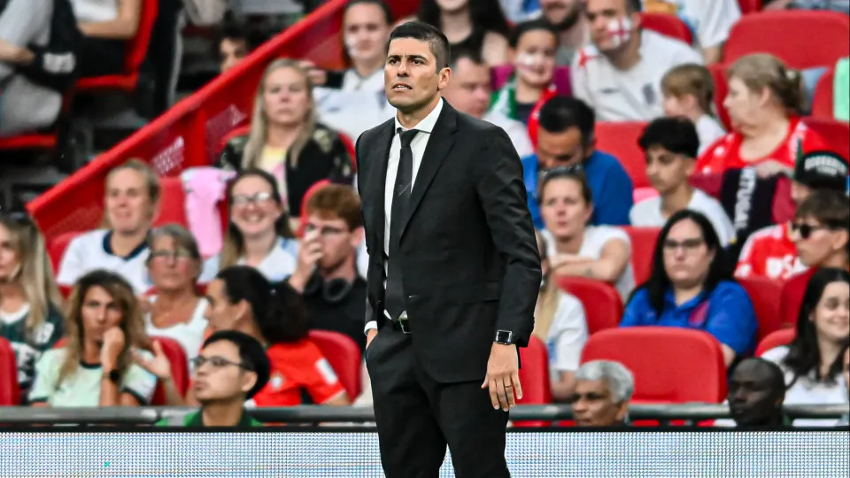 Manager Francisco Neto, 23, from Portugal, looks on during the UEFA Women's Nations League Group 3 match between England and Portugal at Wembley Stadium in London, England, on May 30, 2025. (Photo by Kevin Hodgson | MI News/NurPhoto via Getty Images)