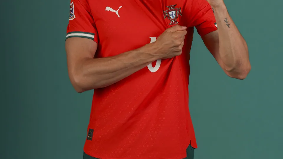 LISBON, PORTUGAL - JUNE 2: Joao Palhinha of Portugal during the Portugal Portraits - UEFA Nations League 2025 Finals photoshoot at Cidade do Futebol on June 2, 2025 in Lisbon, Portugal. (Photo by Carlos Rodrigues - UEFA/UEFA via Getty Images)