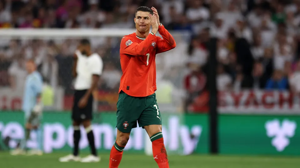 MUNICH, GERMANY - JUNE 04: Cristiano Ronaldo of Portugal acknowledges the fans as is substituted off the pitch during the UEFA Nations League 2025 semifinal match between Germany and Portugal at Munich Football Arena on June 04, 2025 in Munich, Germany. (