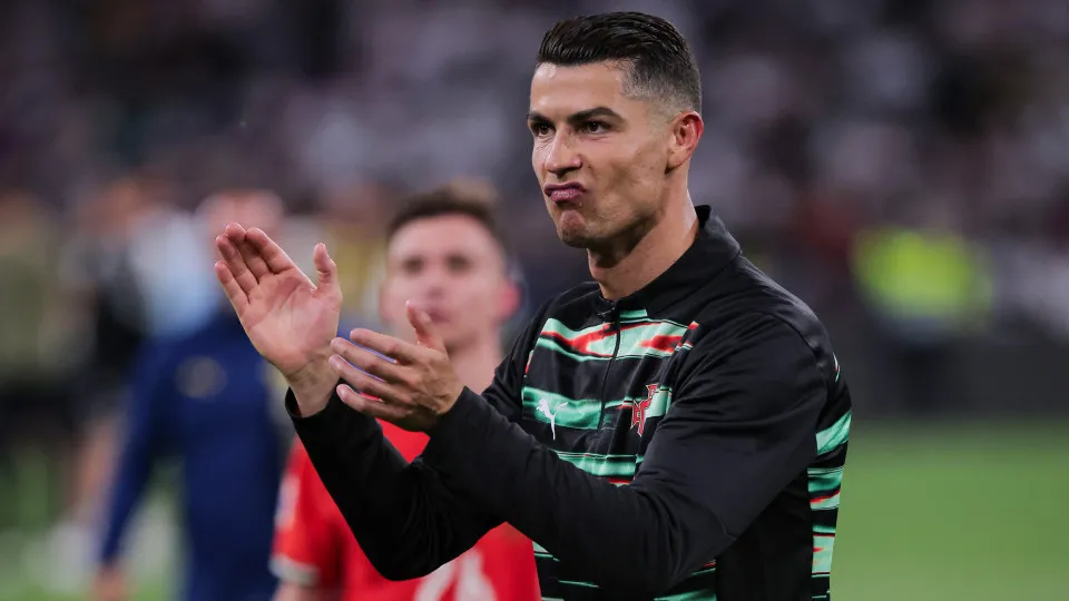 MUNICH, GERMANY - JUNE 04: Cristiano Ronaldo of Portugal celebrates the victory after the UEFA Nations League 2025 semifinal match between Germany and Portugal at Munich Football Arena on June 04, 2025 in Munich, Germany. (Photo by Vasile Mihai-Antonio/Ge