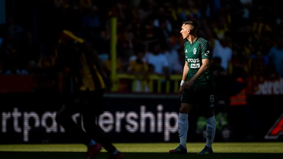 Standard's Sotiris Alexandropoulos pictured in action during a soccer match between KV Mechelen and Standard de Liege, Saturday 10 May 2025 in Mechelen, on day 8 (out of 10) of the Europe Play-offs of the 2024-2025 'Jupiler Pro League' first division of t