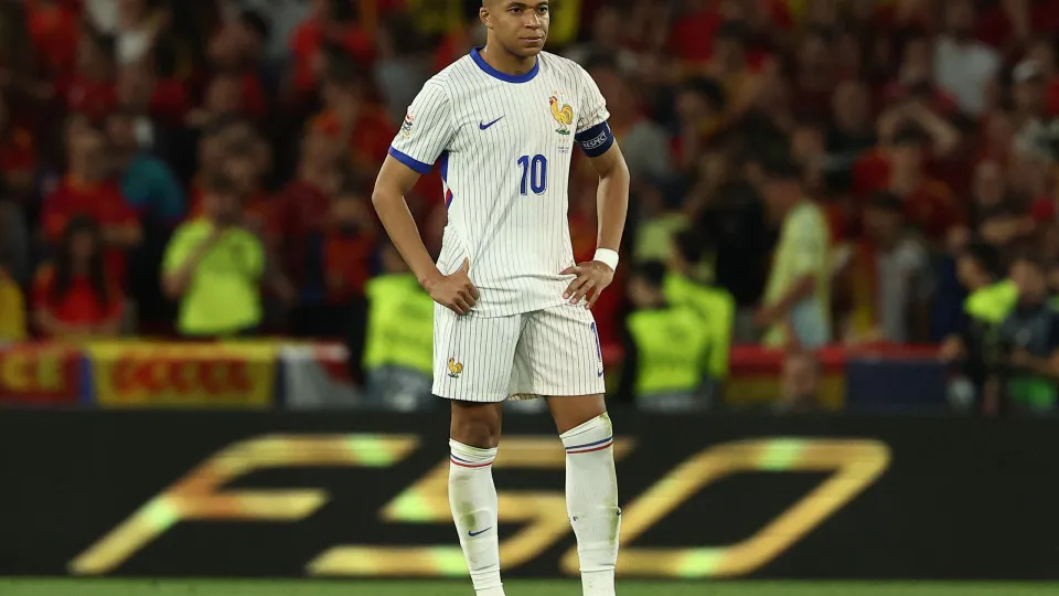 France's forward #10 Kylian Mbapp reacts during the UEFA Nations League semi-final football match between Spain and France in Stuttgart, southwestern Germany, on June 5, 2025. (Photo by FRANCK FIFE / AFP) (Photo by FRANCK FIFE/AFP via Getty Images)       