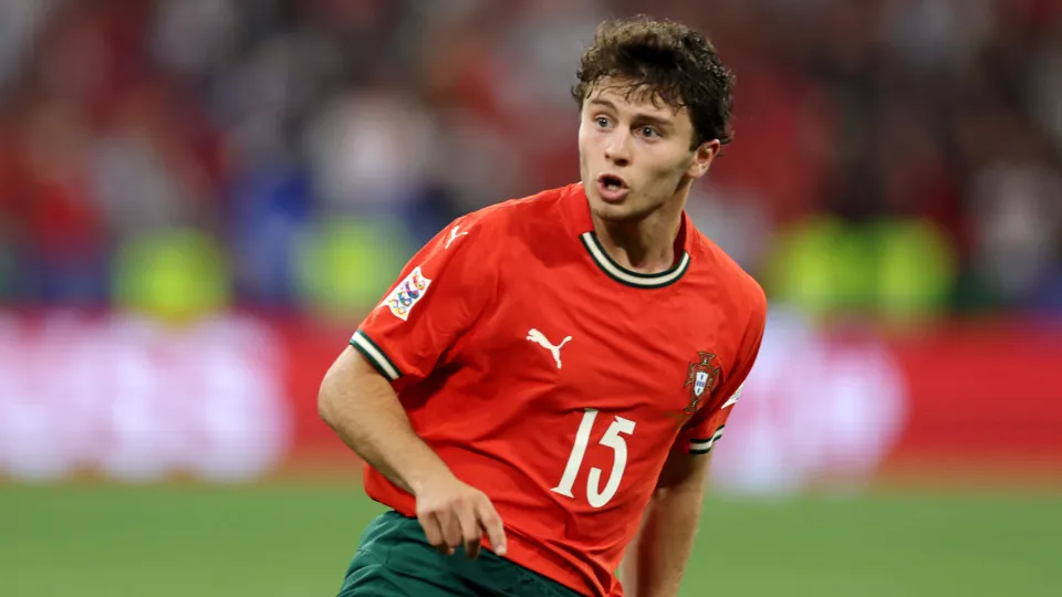MUNICH, GERMANY - JUNE 4: Joao Neves of Portugal  during the  UEFA Nations league match between Germany  v Portugal at the Allianz Arena on June 4, 2025 in Munich Germany (Photo by Rico Brouwer/Soccrates/Getty Images)