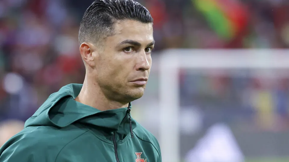 Munich, Germany - June 4: Cristiano Ronaldo of Portugal looks dejected during the UEFA Nations League 2025 semifinal match between Germany and Portugal at Munich Football Arena on June 4, 2025 in Munich, Germany. (Photo by Marco Steinbrenner/DeFodi Images