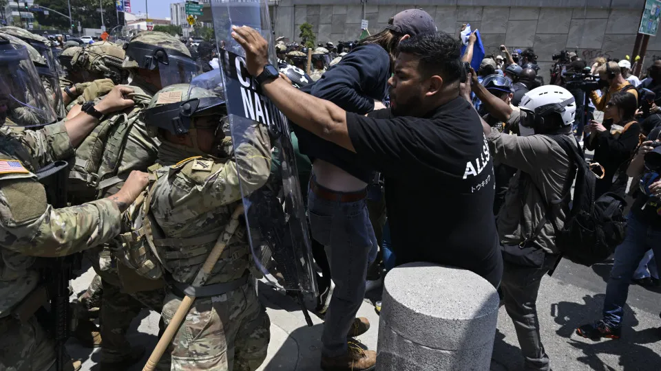 Confrontos, Guarda Nacional, Protesto, Los Angeles,
