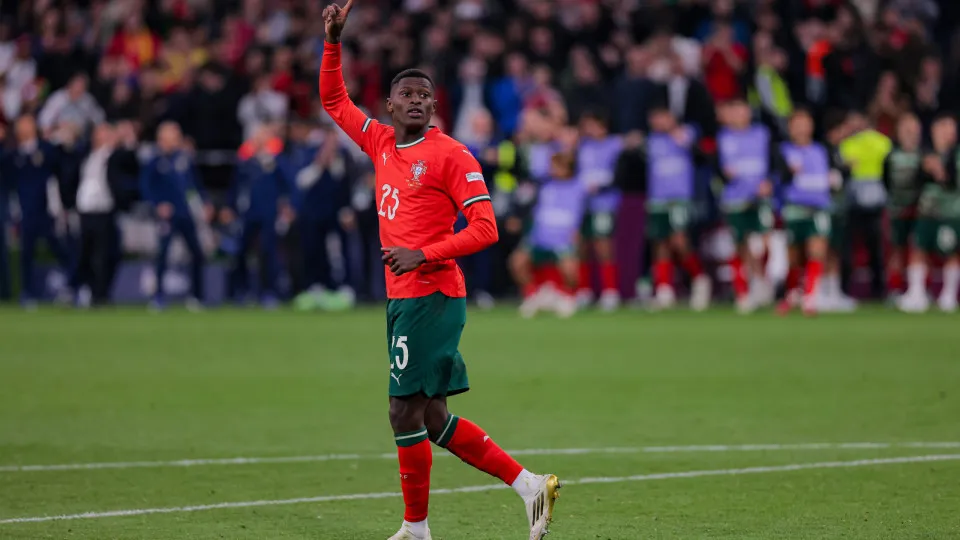 MUNICH,  - JUNE 08: Nuno Mendes of Portugal reacts during the UEFA Nations League 2025 final match between Portugal and Spain at Munich Football Arena on June 08, 2025 in Munich, . (Photo by Vasile Mihai-Antonio/Getty Images)