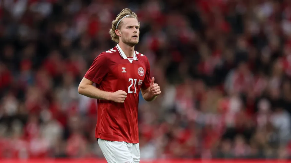 COPENHAGEN, DENMARK - 2025/06/07: Morten Hjulmand of Denmark seen during Friendly Match: football match between Denmark and Northern Ireland at Parken (Copenhagen). Final score; Denmark 2:1 Northern Ireland. (Photo by Grzegorz Wajda/SOPA Images/LightRocke