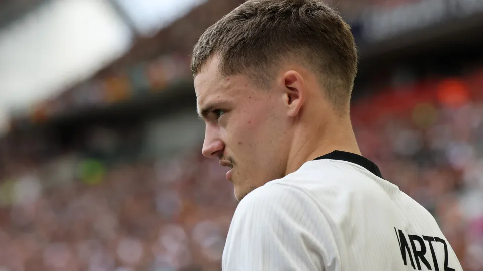 STUTTGART, GERMANY - JUNE 08: Florian Wirtz of Germany reacts during the UEFA Nations League 2025 third place match between Germany and France at Stuttgart Arena on June 08, 2025 in Stuttgart, Germany. (Photo by Alex Grimm/Getty Images)