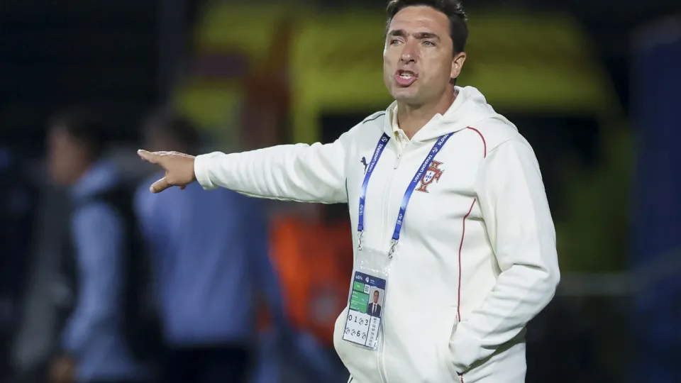 Trencín, Slovakia - June 11: head coach Rui Jorge of Portugal gestures during the UEFA European Under-21 Championship 2025 Group Stage match between Portugal and France at tadión Sihot on June 11, 2025 in Trencín, Slovakia. (Photo by Marco Steinbrenner/De