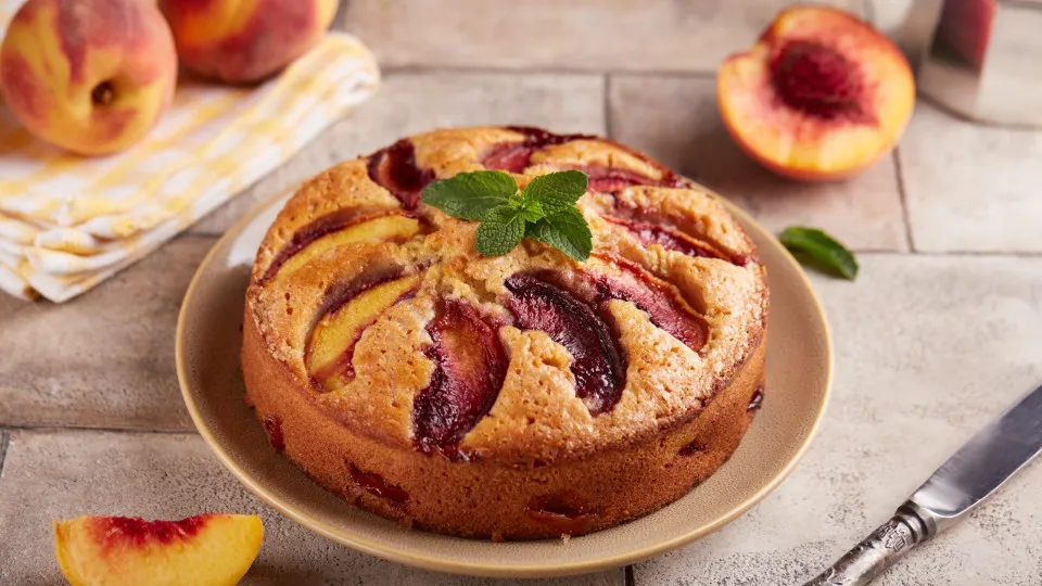 bolo de pêssego