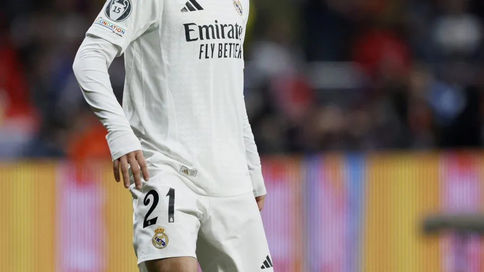 MADRID, SPAIN - MARCH 12: Brahim Diaz of Real Madrid CF on the ball during the UEFA Champions League 2024/25 UEFA Champions League 2024/25 Round of 16 second leg match between Atletico de Madrid and Real Madrid C.F. at Estadio Civitas Metropolitano on Mar