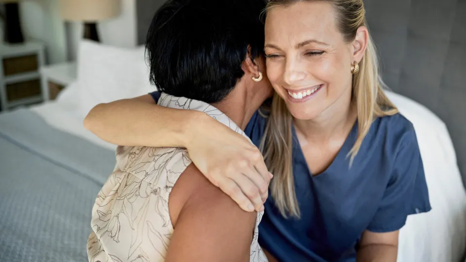 amigas, abraço, feliz